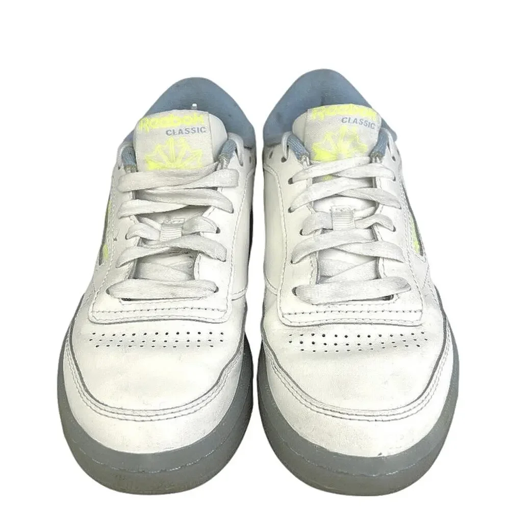 Reebok Classic Club C 85 Women's White Yellow Lace Up Low Top Sneakers Shoes 6